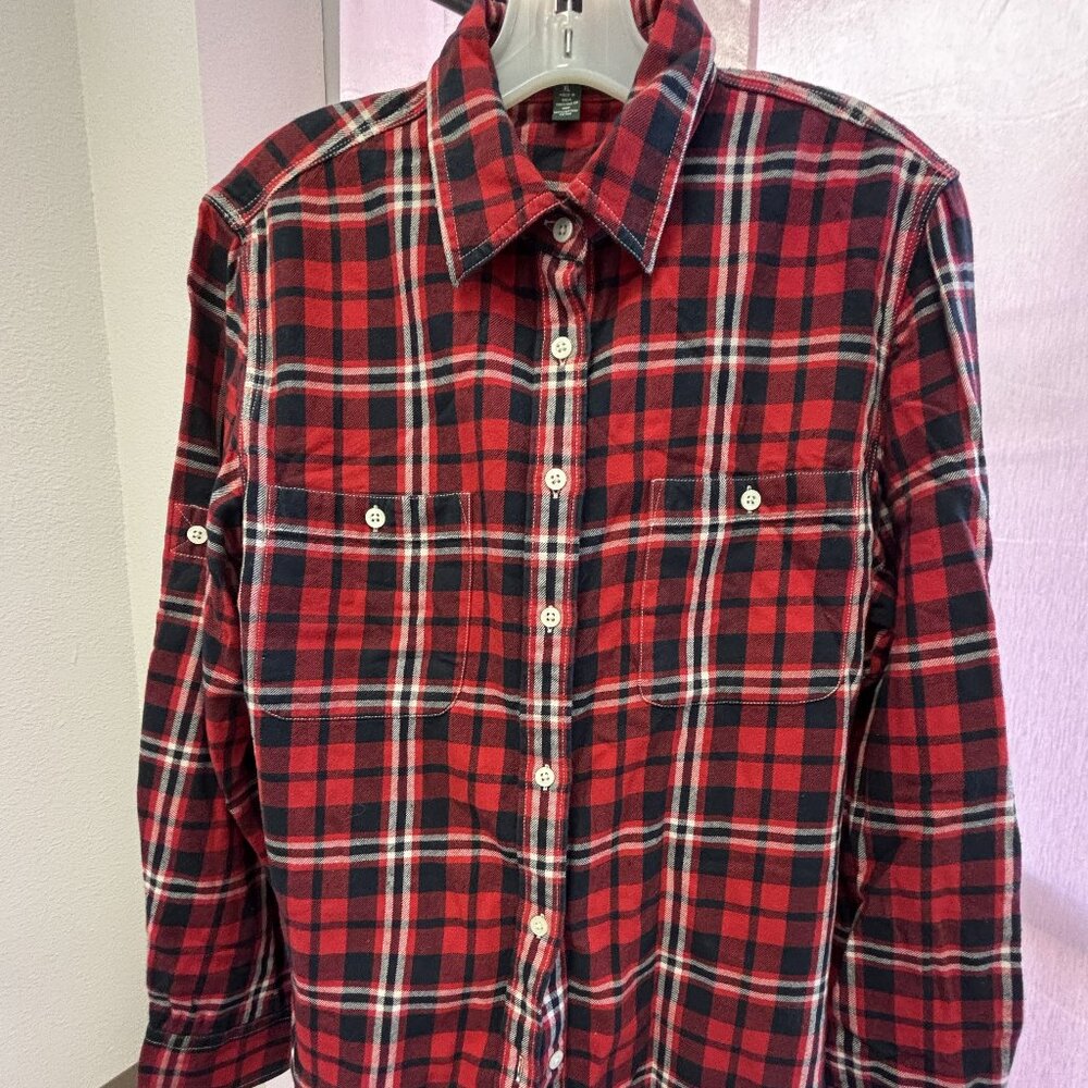 Ralph Lauren Red Plaid Button Down Shirt Women’s XL